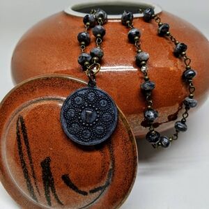 Handmade rosary chain necklace. Pendant necklace. Amulet necklace.